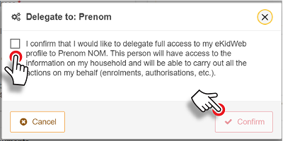 Delegation Confirmation