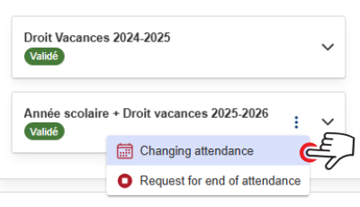 Changing attendance button