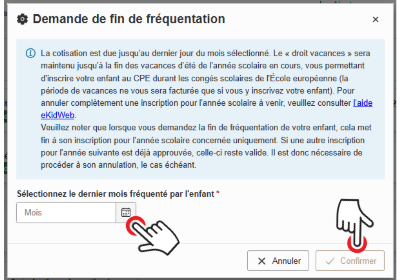 End of attendance Confirmation